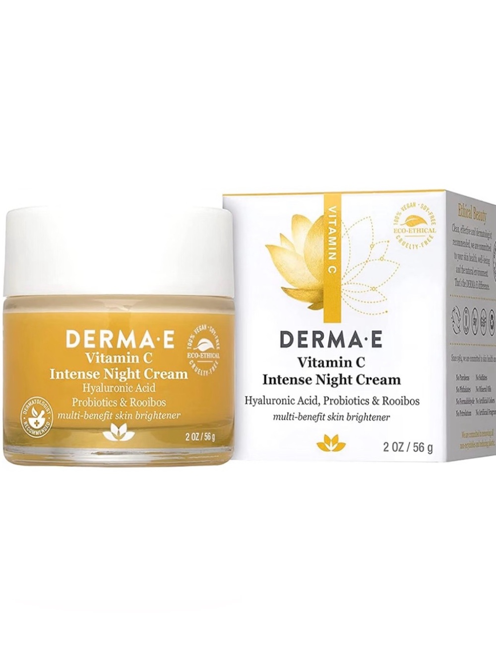 DERMA E Vitamin C Intense Night Cream, Skin Brightener 2 oz - New in Box